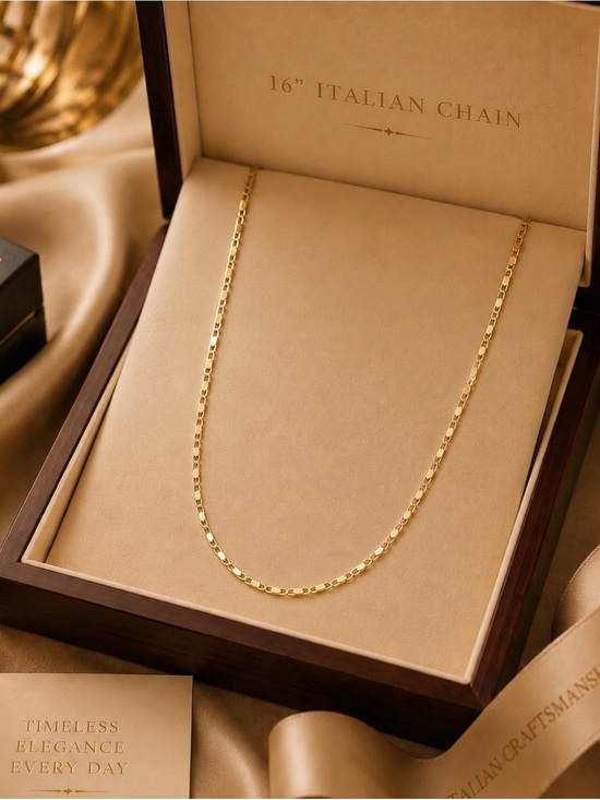 Jewelry - 14K Gold Italian 2MM Flat Chain - 16"